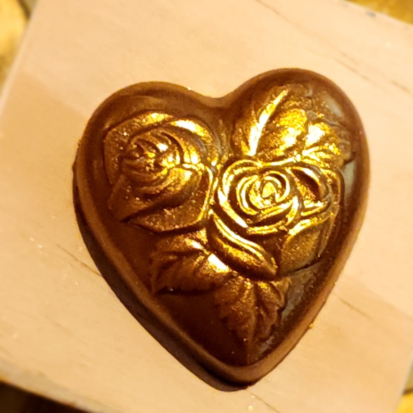 Golden Peanut Butter Ganache Heart